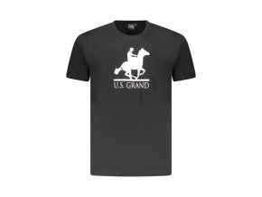 U.S. GRAND POLO Perfektné Pánske Tričko Krátky Rukáv Čierna (Veľkosť S, Farba čierna)