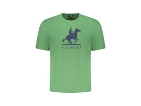 U.S. GRAND POLO Perfektné Pánske Tričko Krátky Rukáv Zelená (Veľkosť S, Farba zelená)