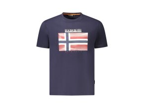 Napapijri Perfektné Pánske Tričko Krátky Rukáv Modrá (Veľkosť S, Farba modrá)