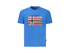 Napapijri Perfektné Pánske Tričko Krátky Rukáv Modrá (Veľkosť S, Farba modrá)