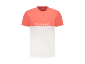 TRUSSARDI Perfektné Pánske Tričko Krátky Rukáv Ružová