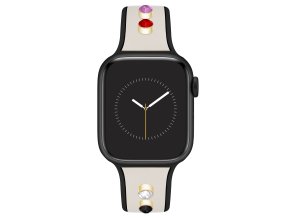 Anne Klein Silikónový remienok krémovej a čiernej farby pre Apple Watch 38/40/41 WK/1082IVCH38