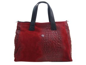 kozena damska kabelka kk 201 grosso burgundy cervena 1