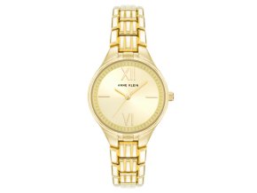 11591 anne klein damske hodinky kulate zlate ak 4060chgb