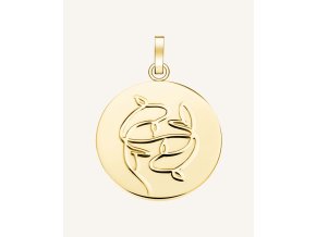 7208 2 rosefield privesek zlate barvy zodiac coin ryby