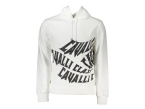 Športová Pánska Mikina bez zipsu CAVALLI CLASS Biela (Velkost 2XL, Farba Biela)