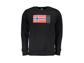 Športová Pánska Mikina bez zipsu NORWAY 1963 Čierna (Velkost XL, Farba Čierna)