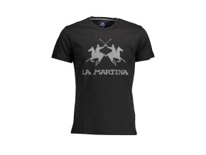 Štýlové Pánske Tričko s krátkym rukávom LA MARTINA Čierna (Velkost 2XL, Farba Čierna)