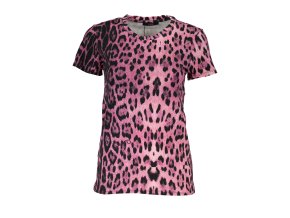Štýlové Dámske Tričko s krátkym rukávom CAVALLI CLASS Ružová (Velkost 2XL, Farba Ružová)