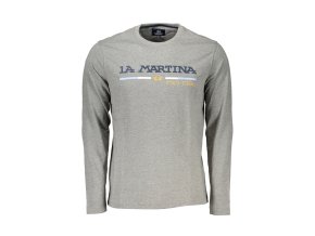 Štýlové Pánske Tričko s dlhým rukávom LA MARTINA Šedá (Velkost 2XL, Farba Šedá)