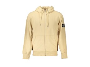Športová Pánska Mikina so zipsom CALVIN KLEIN Bežová (Velkost 2XL, Farba Bežová)