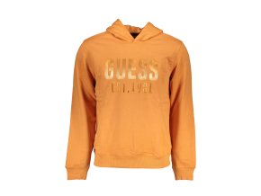 Športová Pánska Mikina bez zipsu GUESS JEANS Oranžová (Velkost M, Farba Oranžová)