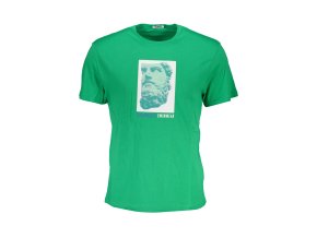 Štýlové Pánske Tričko s krátkym rukávom BIKKEMBERGS Zelená (Velkost XL, Farba Zelená)