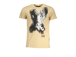 Štýlové Pánske Tričko s krátkym rukávom CAVALLI CLASS Bežová (Velkost 2XL, Farba Bežová)