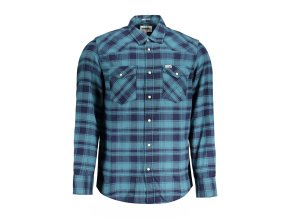 Elegantná Pánska Košeľa WRANGLER Modrá (Velkost M, Farba Modrá)