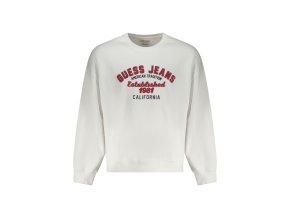 Športová Pánska Mikina bez zipsu GUESS JEANS Biela (Velkost S, Farba Biela)