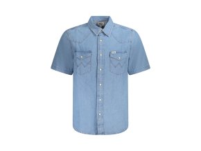Elegantná Pánska Košeľa WRANGLER Modrá (Velkost M, Farba Modrá)