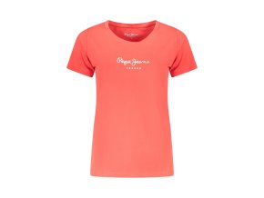 Štýlové Dámske Tričko s krátkym rukávom PEPE JEANS Červená (Velkost S, Farba Červená)