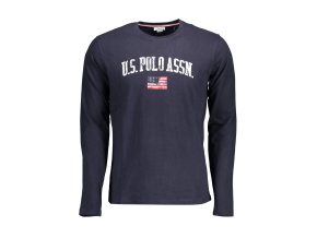 Štýlové Pánske Tričko s dlhým rukávom U.S. POLO Modrá (Velkost 2XL, Farba Modrá)