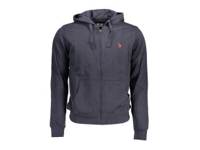 Športová Pánska Mikina so zipsom U.S. POLO Modrá (Velkost 2XL, Farba Modrá)