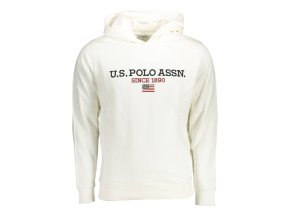 Športová Pánska Mikina bez zipsu U.S. POLO Biela (Velkost 3XL, Farba Biela)