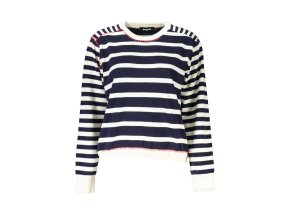 Elegantný Dámsky Pulóver DESIGUAL Modrá (Velkost 2XL, Farba Modrá)