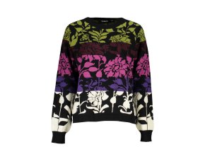 Elegantný Dámsky Pulóver DESIGUAL Čierna (Velkost XL, Farba Čierna)