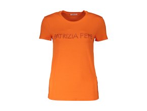 Štýlové Dámske Tričko s krátkym rukávom PATRIZIA PEPE Oranžová (Velkost L, Farba Oranžová)