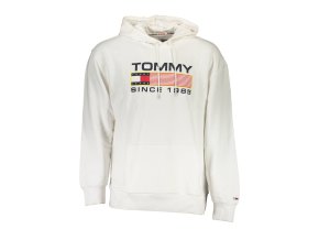 Športová Pánska Mikina bez zipsu TOMMY HILFIGER Biela (Velkost L, Farba Biela)