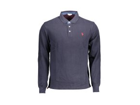 Us Polo Polo Maniche Lunghe Uomo Blu Modrá (Velkost L, Farba Modrá)