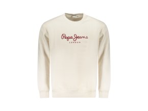 Športová Pánska Mikina bez zipsu PEPE JEANS Biela (Velkost M, Farba Biela)