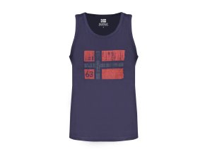 Štýlové Pánske Tričko bez rukávov NORWAY 1963 Modrá (Velkost 2XL, Farba Modrá)