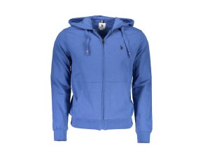 Športová Pánska Mikina so zipsom U.S. POLO Modrá (Velkost 2XL, Farba Modrá)