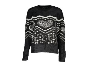 Elegantný Dámsky Sveter DESIGUAL Čierna (Velkost 2XL, Farba Čierna)