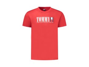 Štýlové Pánske Tričko s krátkym rukávom TOMMY HILFIGER Červená (Velkost XL, Farba Červená)