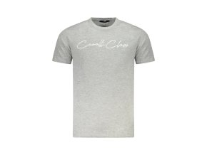 Štýlové Pánske Tričko s krátkym rukávom CAVALLI CLASS Šedá (Velkost 2XL, Farba Šedá)