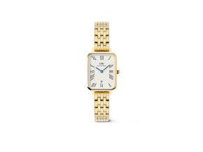 JPG Original White DW00100861 Quadro Roman Numerals Date 5 link Gold 01