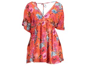 Štýlové Dámske Šaty DESIGUAL Červená (Velkost XL, Farba Červená)