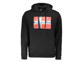 Športová Pánska Mikina bez zipsu NORWAY 1963 Čierna (Velkost XL, Farba Čierna)