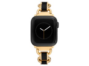 7637 3 anne klein reminek pro apple watch 42mm 44mm 45mm ultra 49mm cerno zlaty