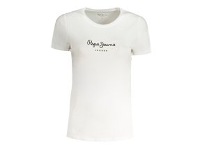 Štýlové Dámske Tričko s krátkym rukávom PEPE JEANS Biela (Velkost XL, Farba Biela)