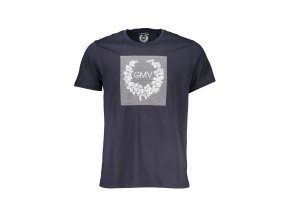 Štýlové Pánske Tričko s krátkym rukávom GIAN MARCO VENTURI Modrá (Velkost 2XL, Farba Modrá)
