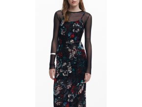 Štýlové Dámske Tričko s krátkym rukávom DESIGUAL Čierna (Velkost L, Farba Čierna)