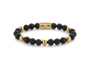 Rebel & Rose unisex náramek Matt Black Madonna 8 mm (Velikost S)