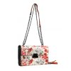 Crossbody dámska kabelka na retiazke s potlačou 6257 oranžová