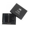 GROSSO Kožená lesklá pánska peňaženka čierna RFID so zápinkou v krabičke