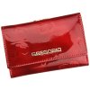 Gregorio červená menšia dámska kožená peňaženka s motýľmi RFID v darčekovej krabičke