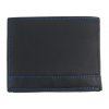 Kožená čierna pánska peňaženka s modrou niťou v krabičke GROSSO