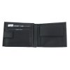Kožená čierna pánska peňaženka s modrou niťou v krabičke GROSSO