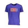 NORWAY 1963 Perfektné Pánske Tričko Krátky Rukáv Modrá